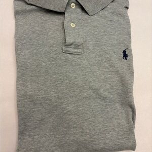 Men’s Ralph Lauren Light Gray Polo Shirt 100% Cotton Size Large